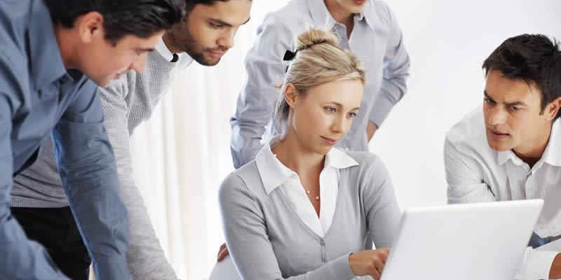 Female laptop conversation